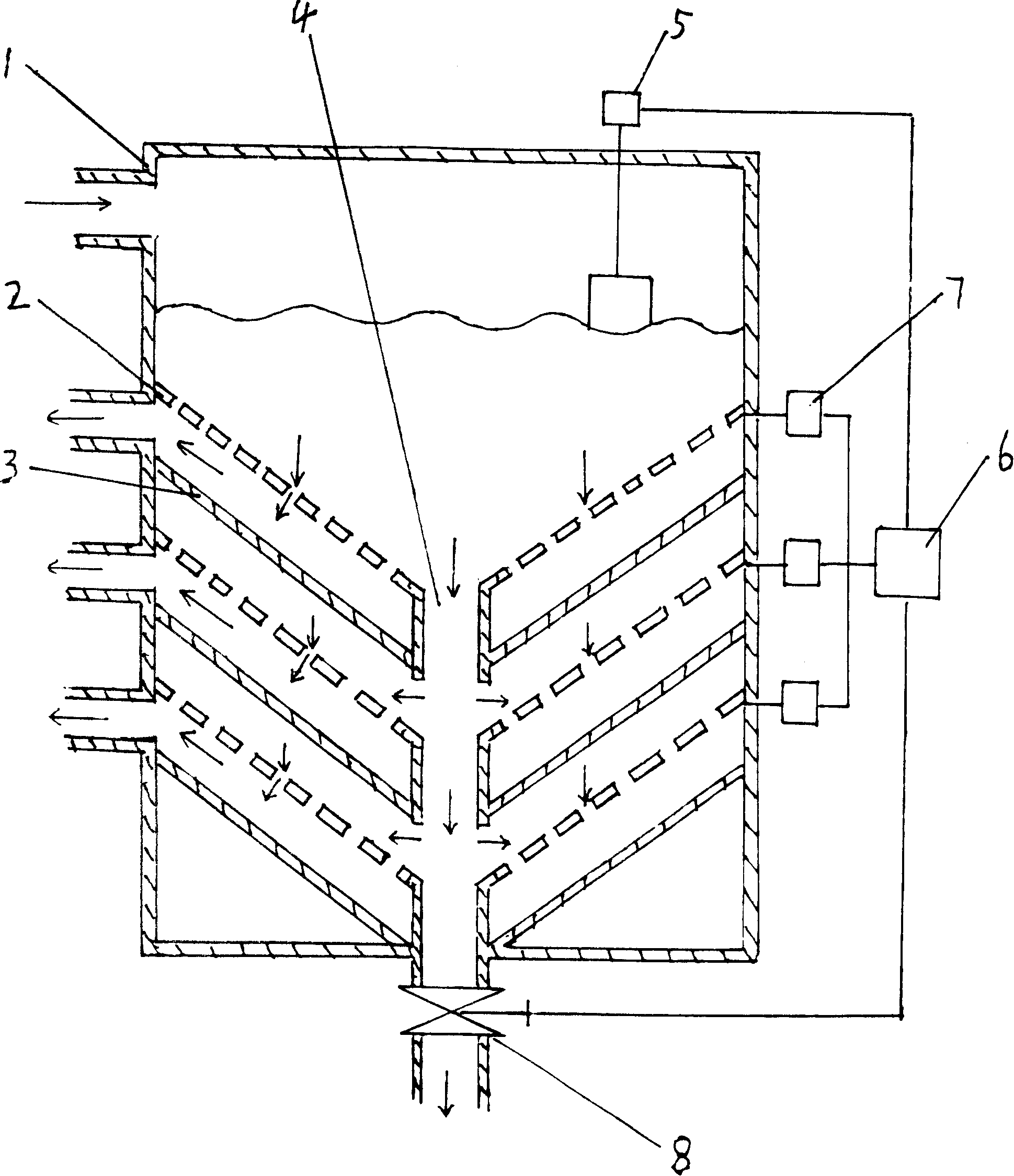 Cone type multi-group filter net water filtering device