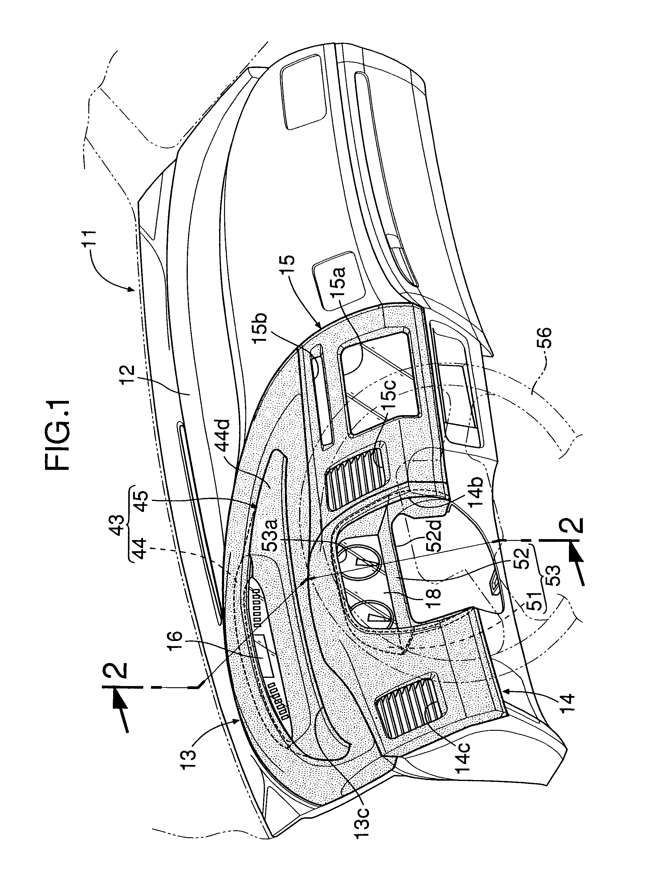 Automobile instrument panel structure