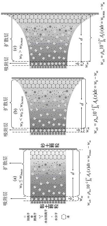 Unfrozen water model based on adsorption and capillary coupling effect