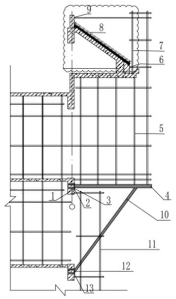 High-altitude cantilever structure formwork support and upper protection system construction method