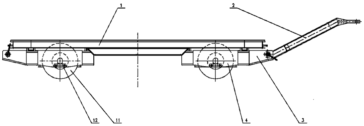 Ultra-low overloading bidirectional traction rubber wheel flat car