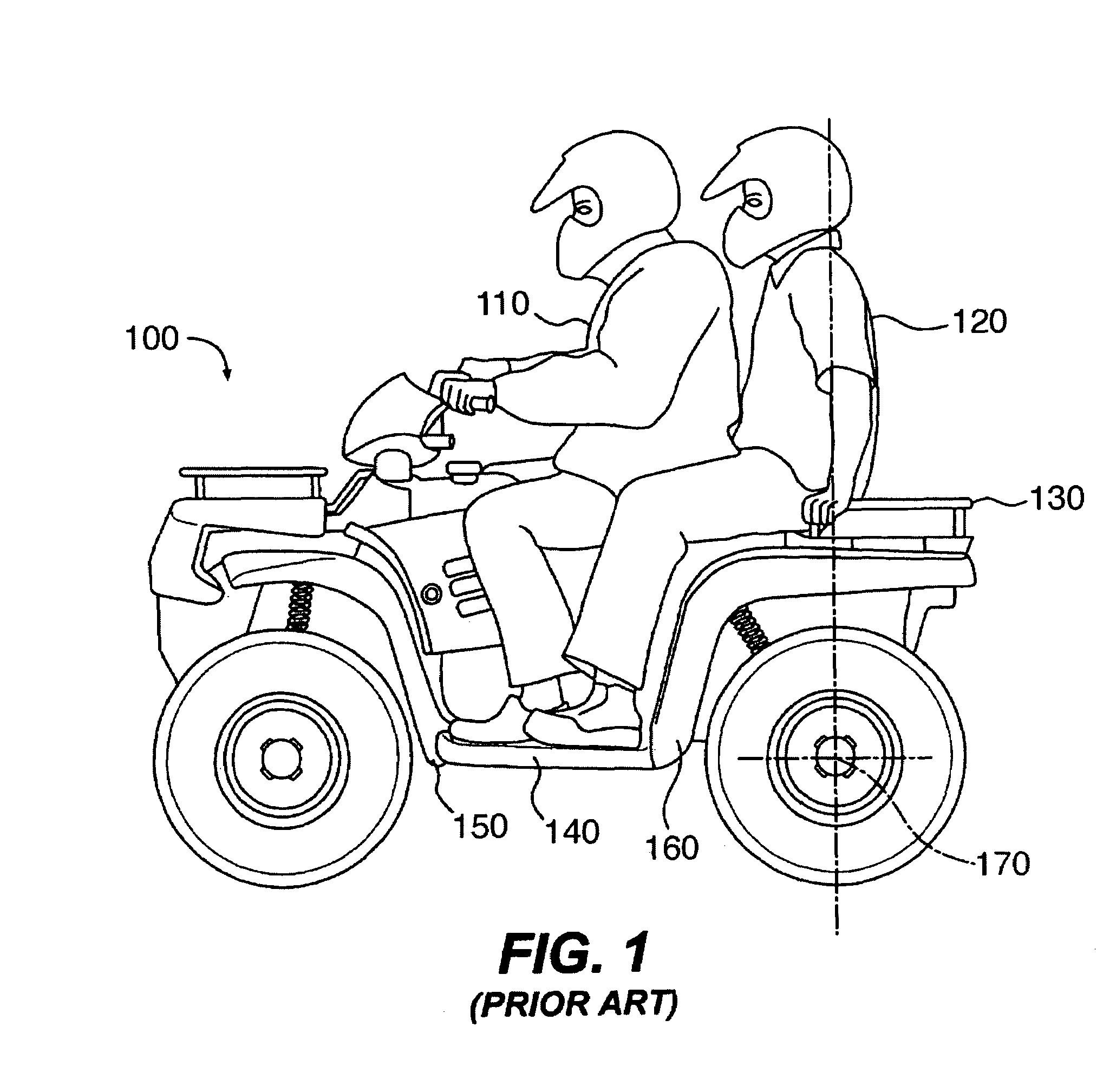 Flip-down footrests for an all-terrain vehicle