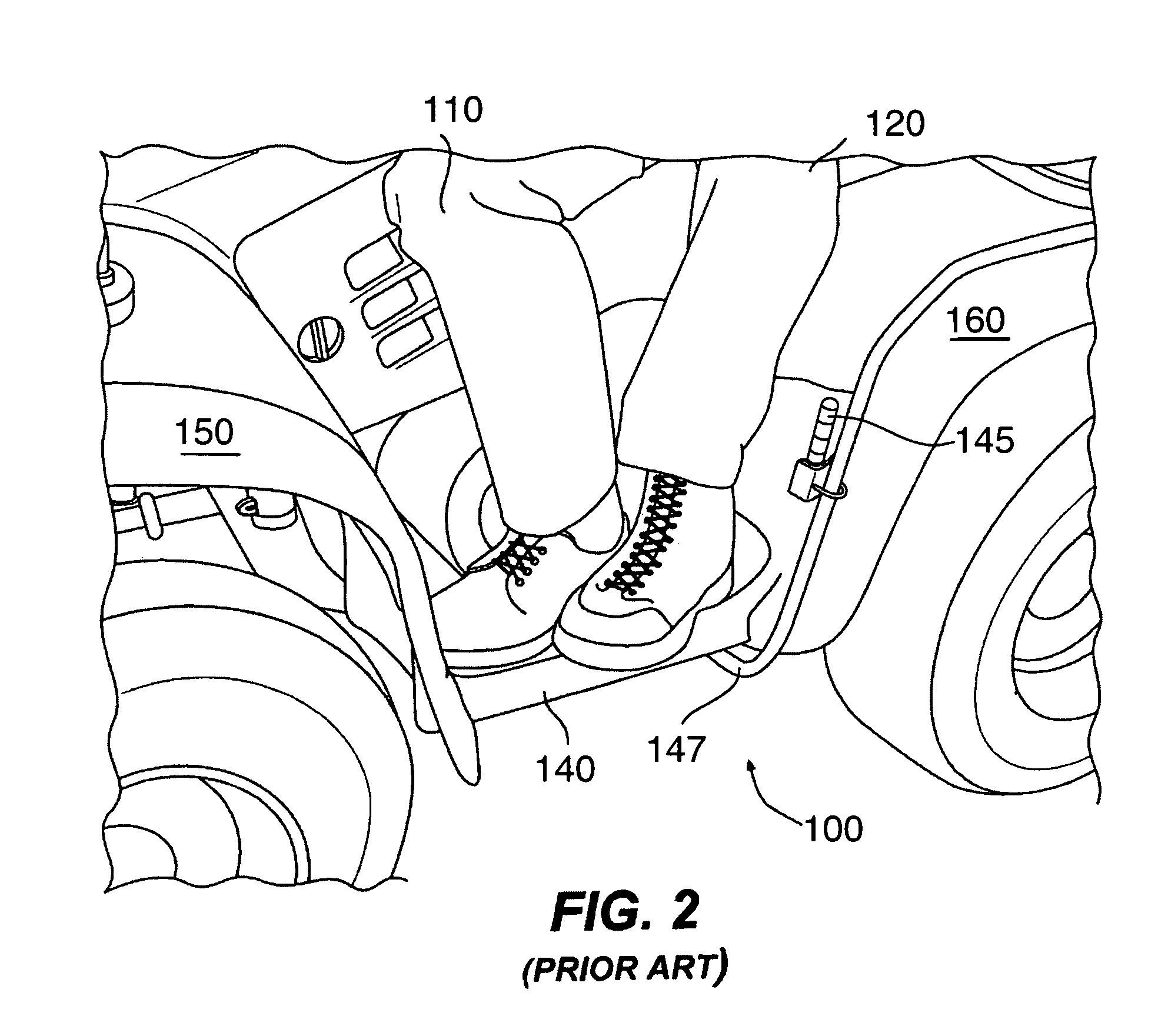 Flip-down footrests for an all-terrain vehicle