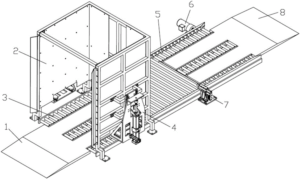 Storage and distribution device for pallets