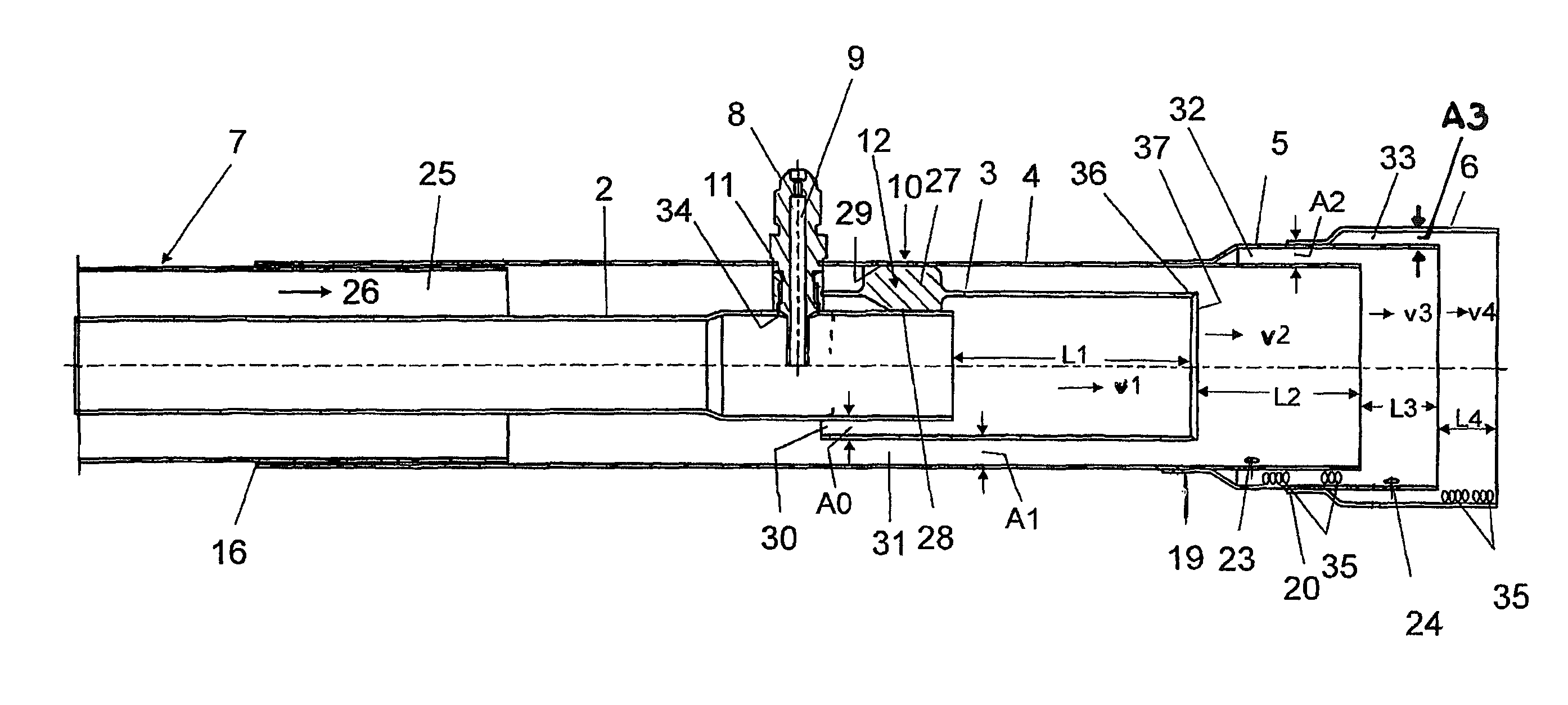 Apparatus for discharging sprays or mists, comprising an oscillating fire burner, and mist pipe for such an apparatus