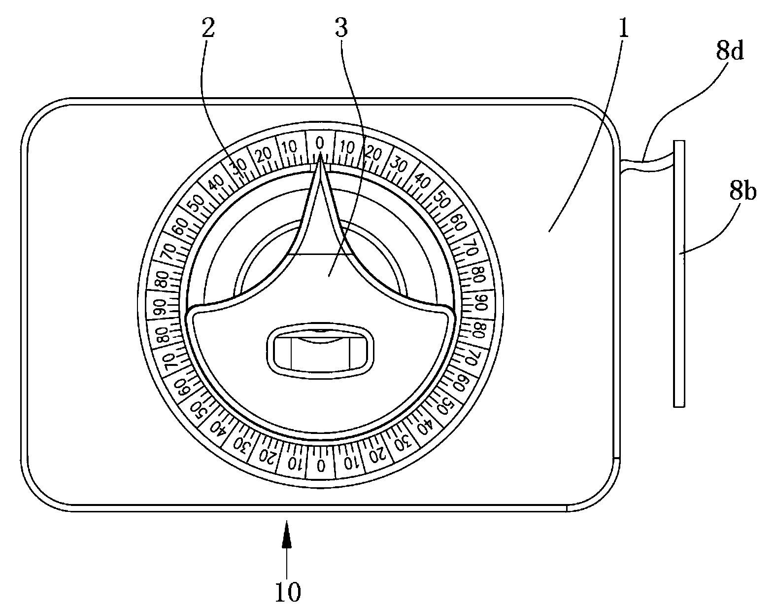 Pointer type angle measuring device with wireless power lighting function