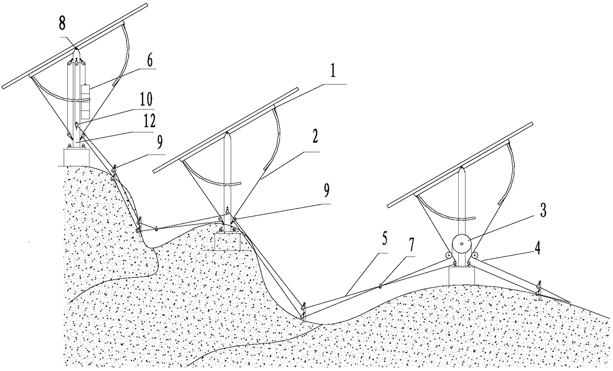 All-terrain matching linkage tracking photovoltaic support flexible drive device