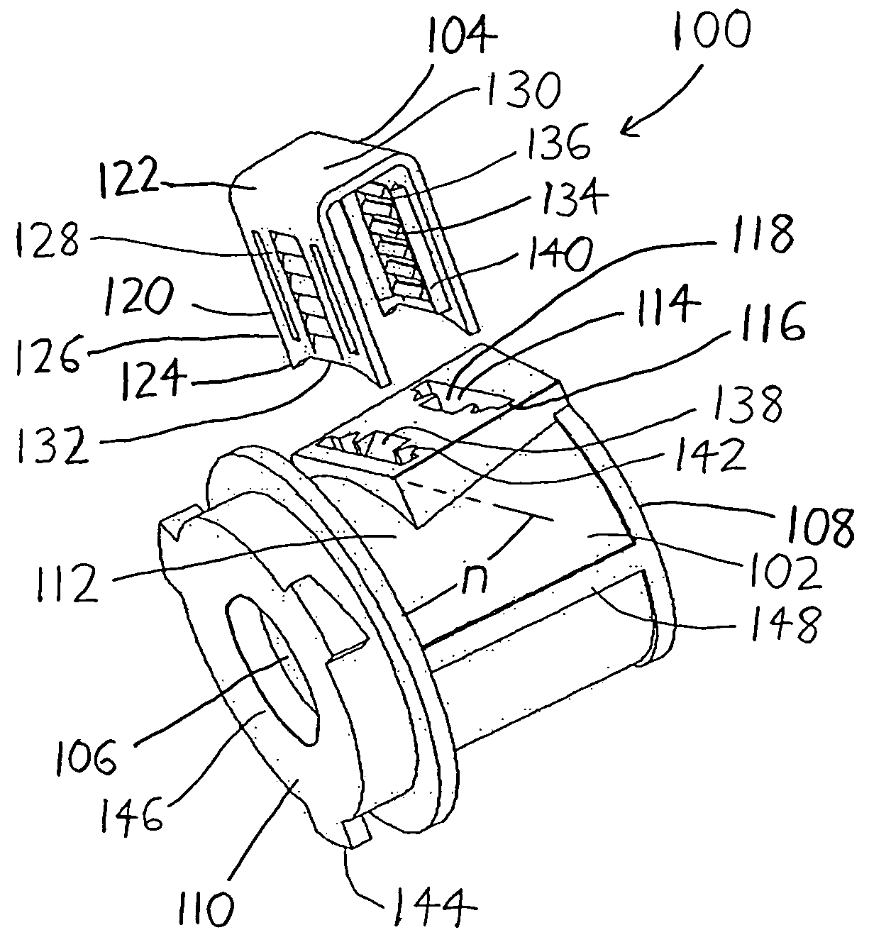 Connector for affixing cables within junction boxes