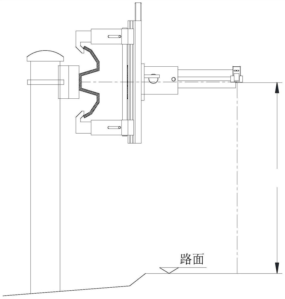 Device and method for detecting center height of corrugated beam steel guardrail crossbeam