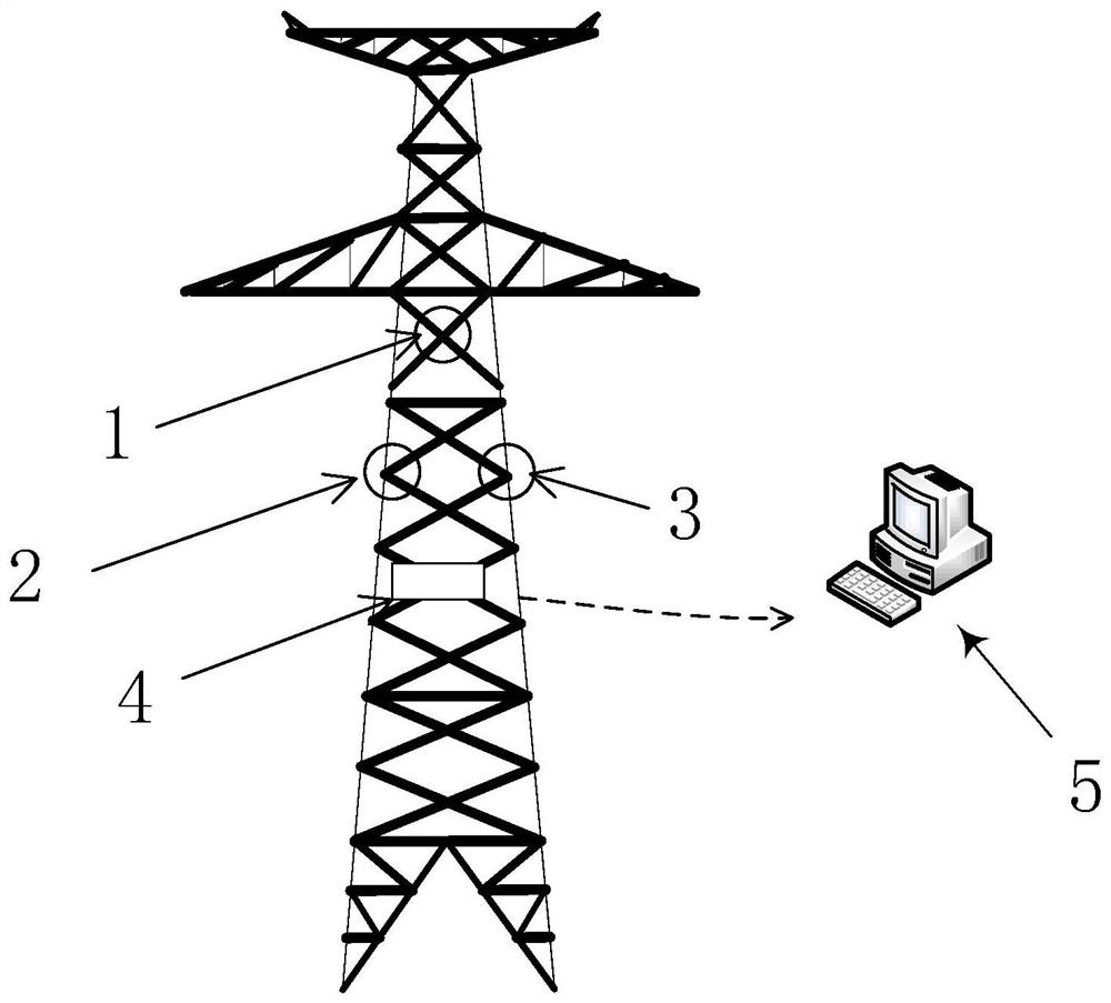 Real-time looseness degree monitoring device for bolts of power transmission tower