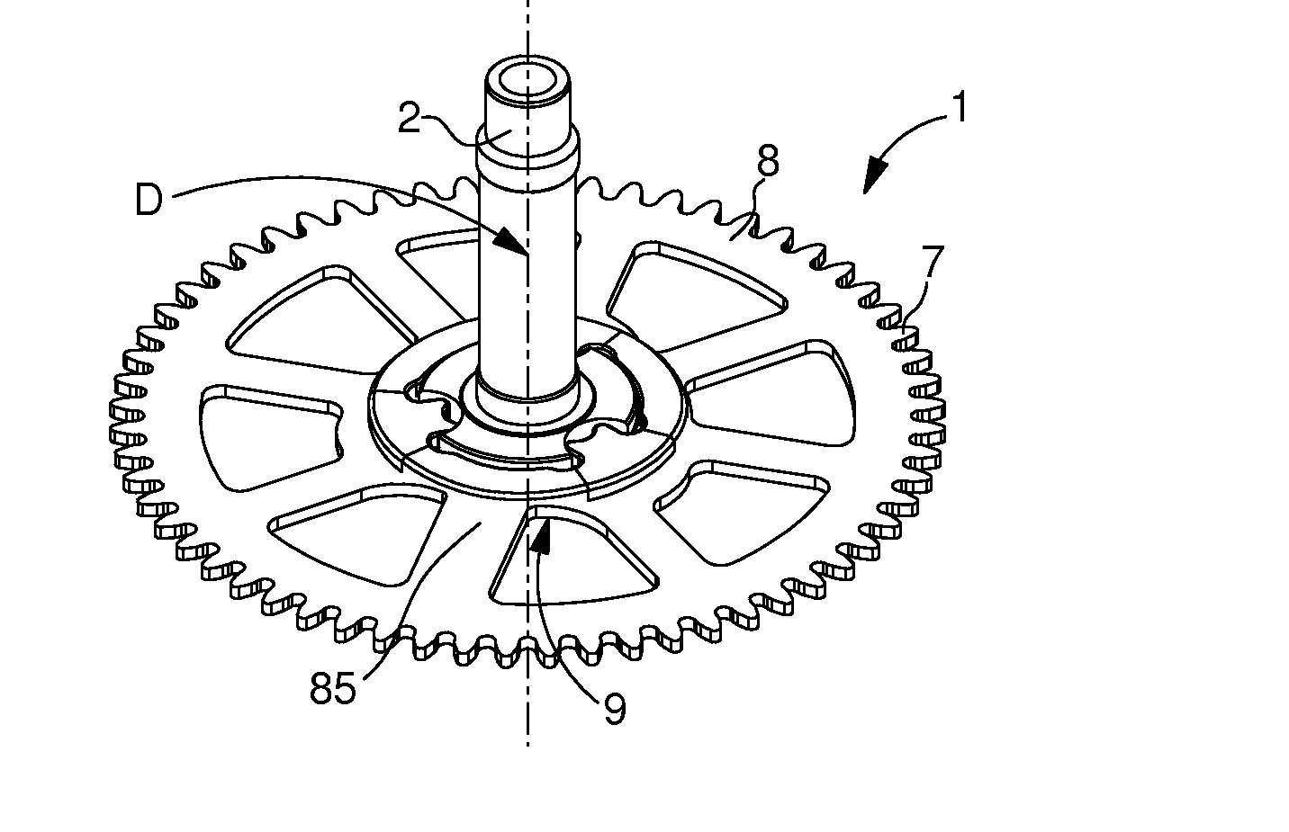 Shockproof centre wheel