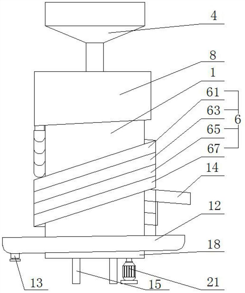 A centrifugal destoned grain microwave drying device