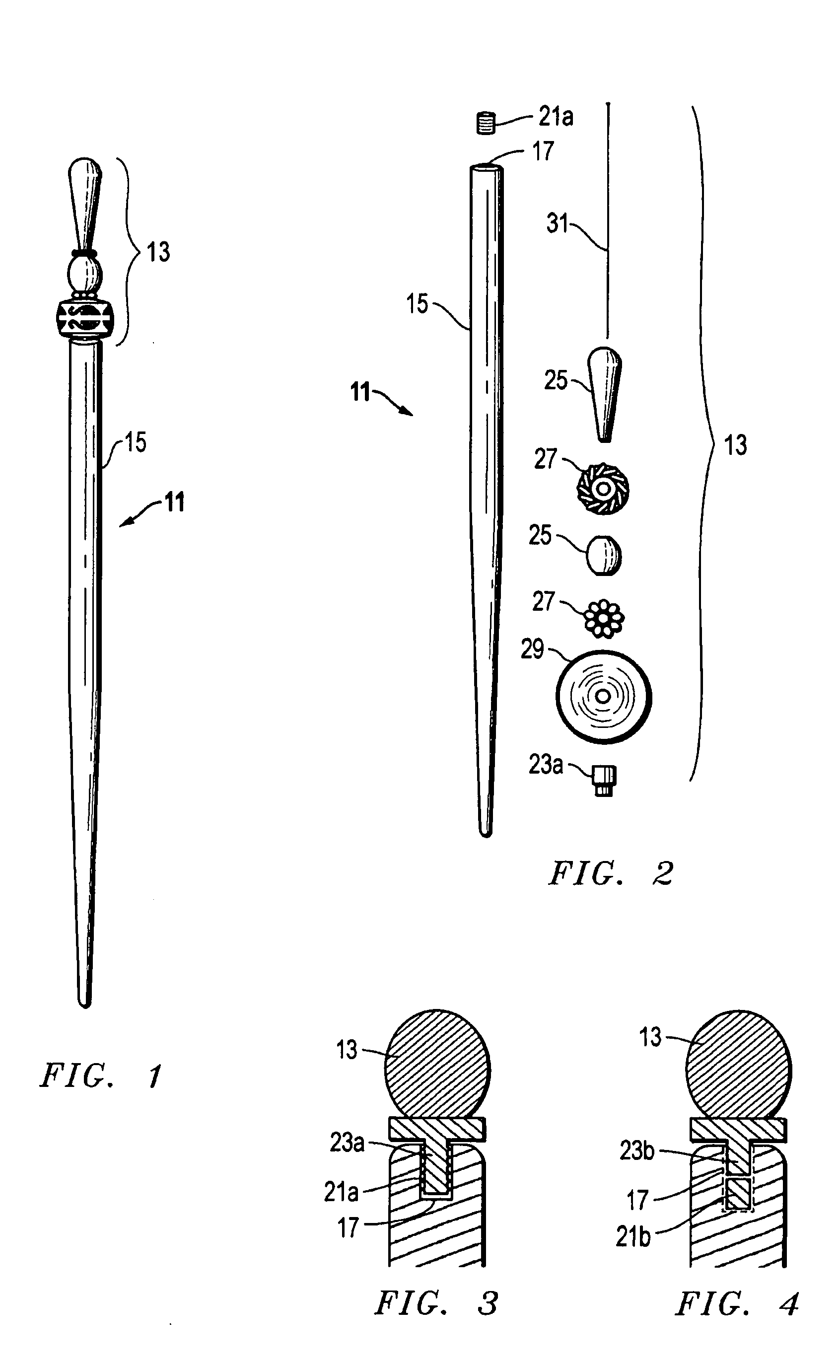 System, method, and apparatus for interchangeable decorations for ornamental sticks