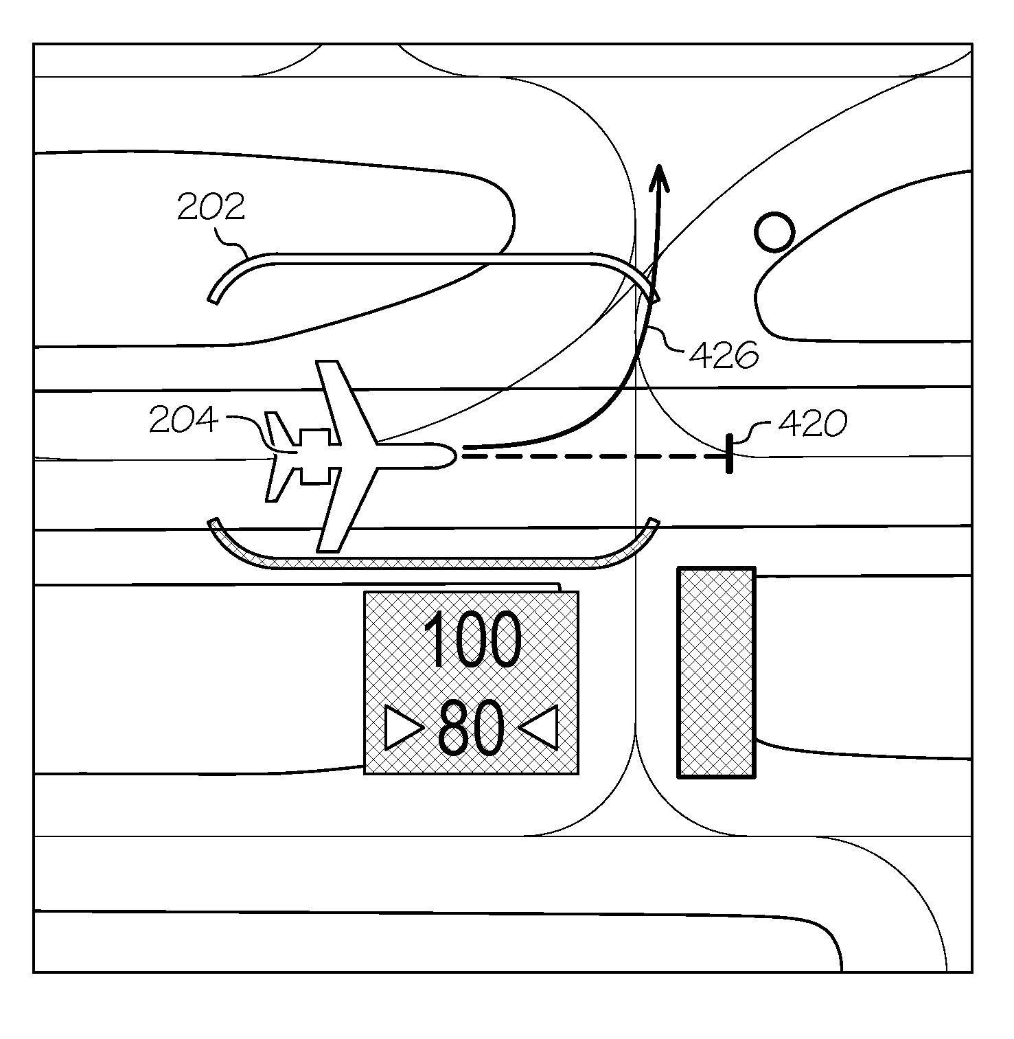 System and method for highlighting an area encompassing an aircraft that is free of hazards