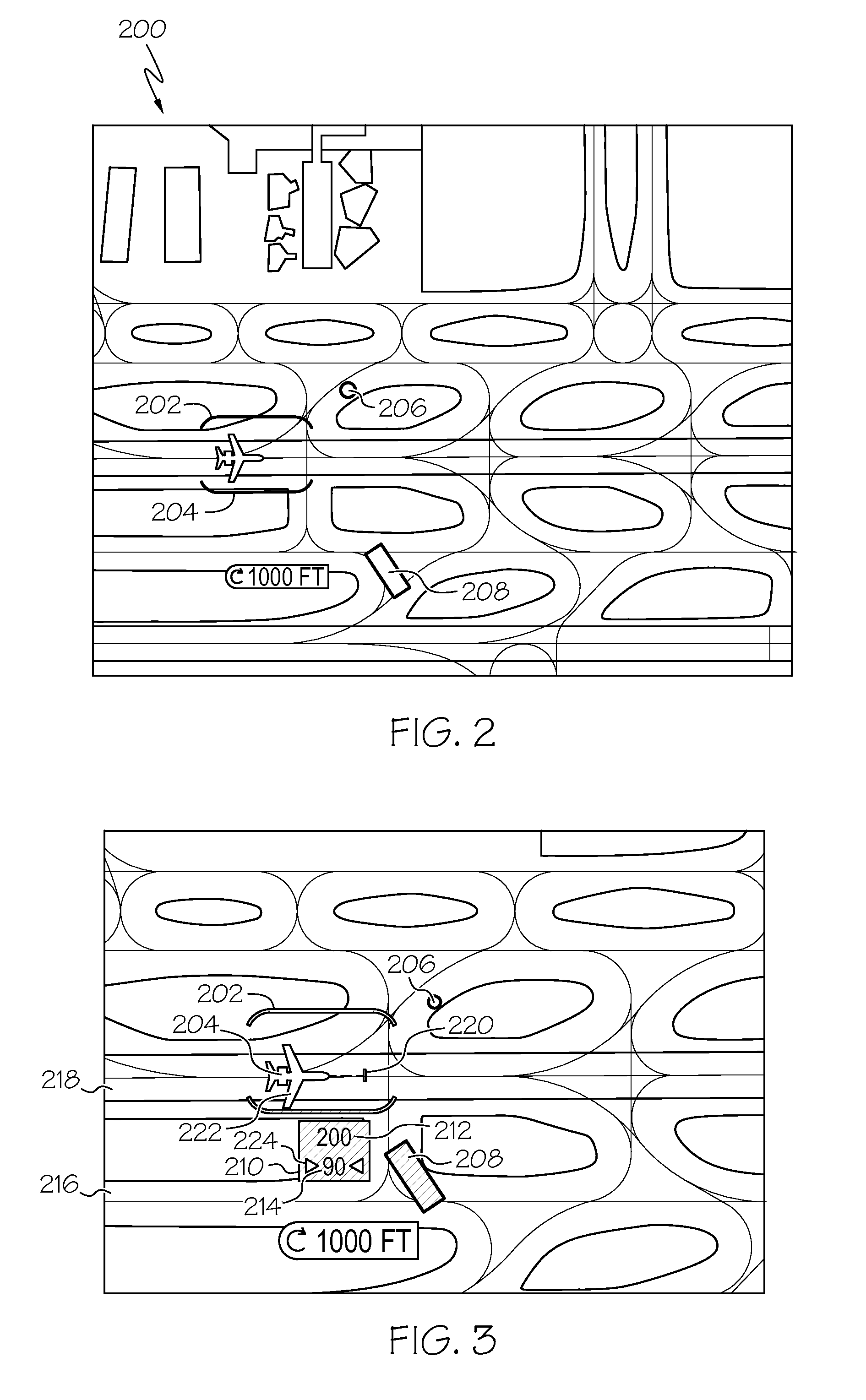 System and method for highlighting an area encompassing an aircraft that is free of hazards