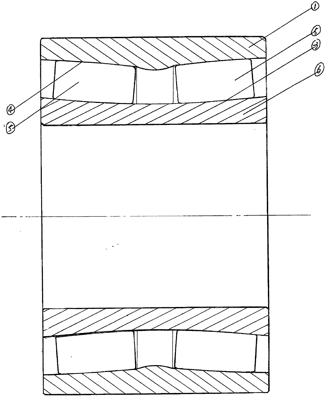 High-speed rail bearing provided with reverse spherical roller track