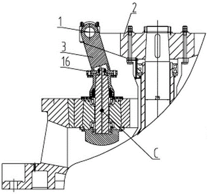 The flex arm suspension device between the mill roller assembly and the plum blossom frame