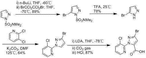 Synthesis method of 1-(3-chloro-2-pyridyl)-1H-pyrazole-5-formate