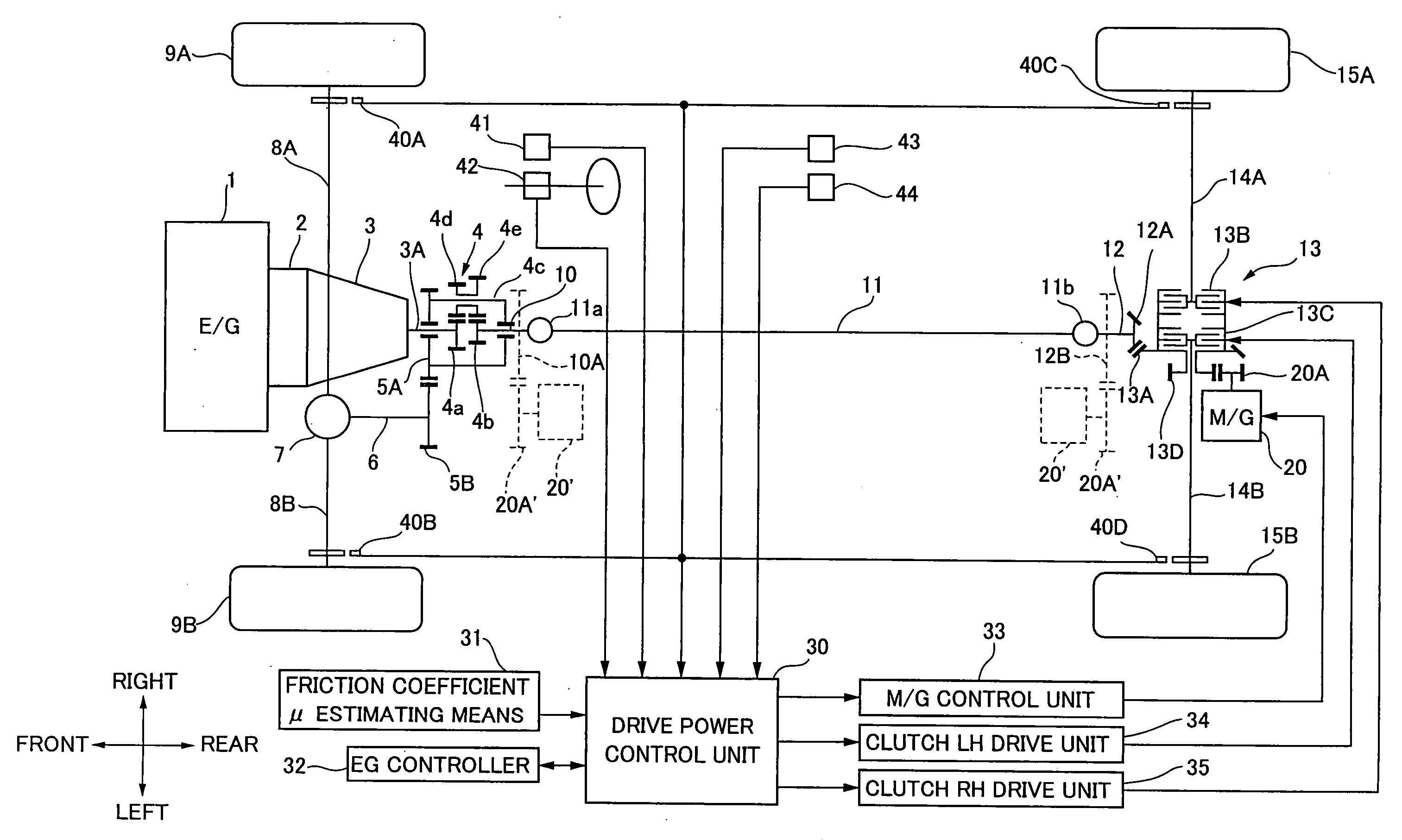Drive power controller for hybrid vehicle