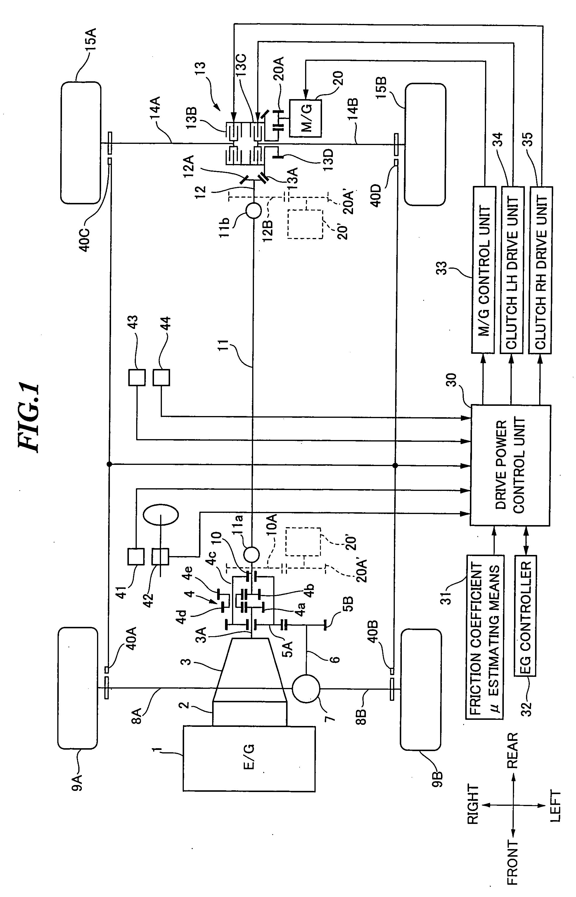 Drive power controller for hybrid vehicle