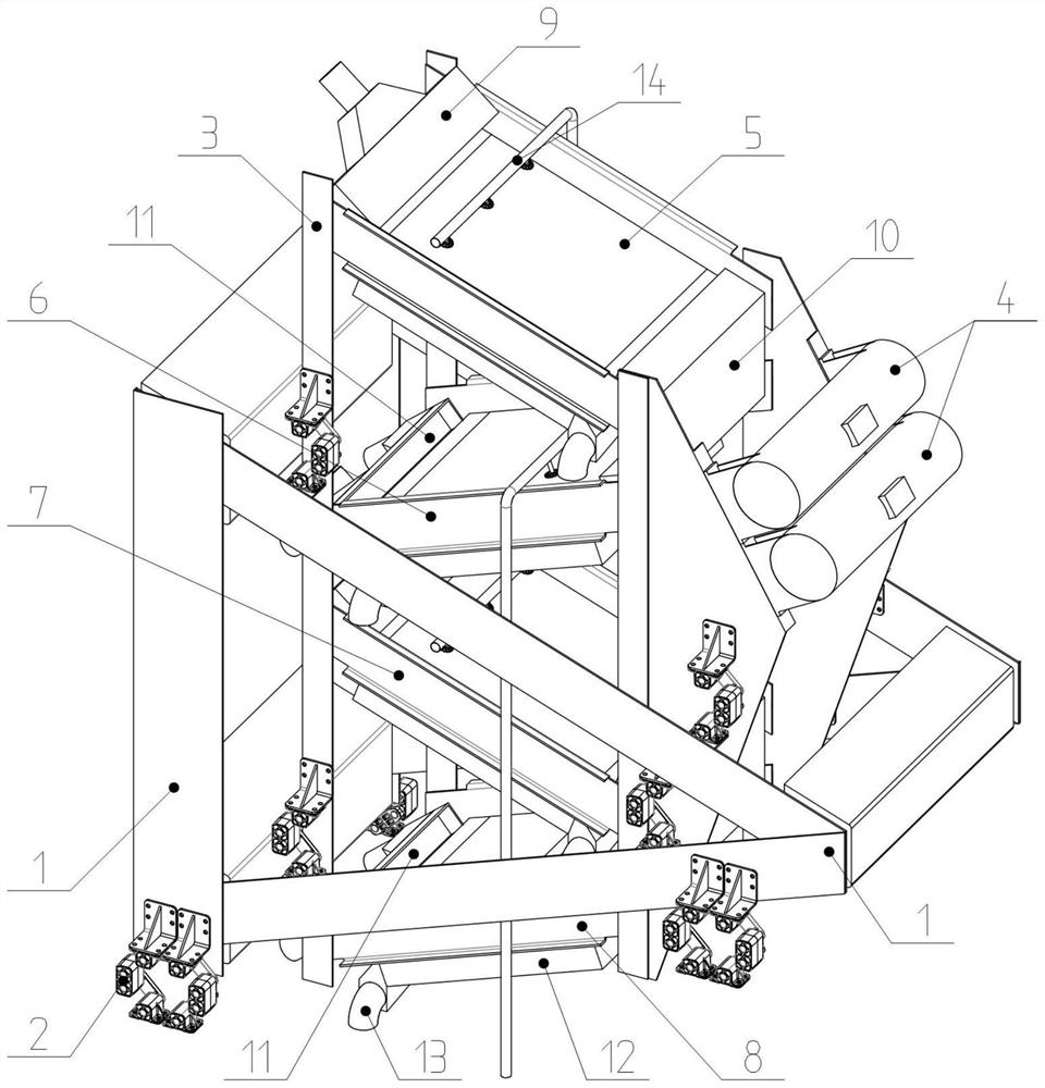 Tower-shaped staggered laminated screen