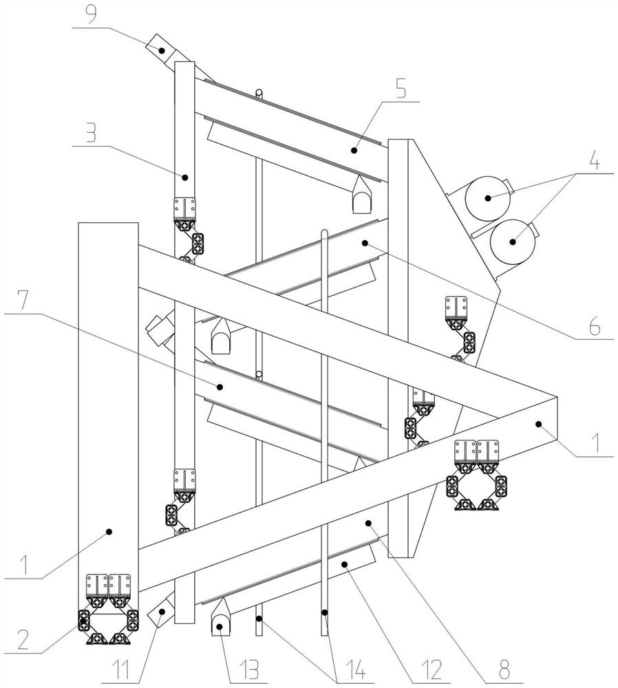 Tower-shaped staggered laminated screen