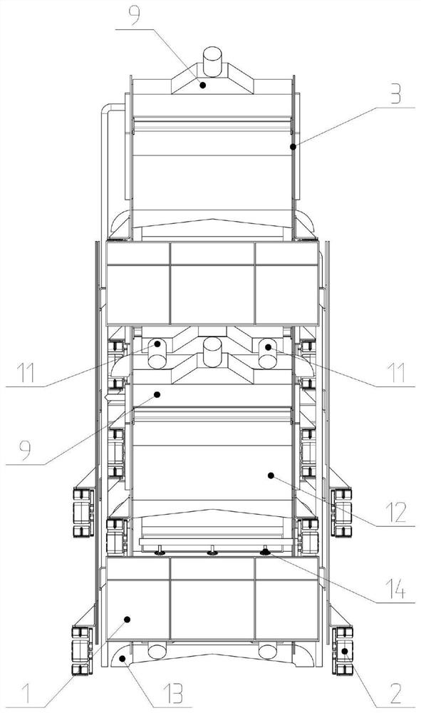 Tower-shaped staggered laminated screen