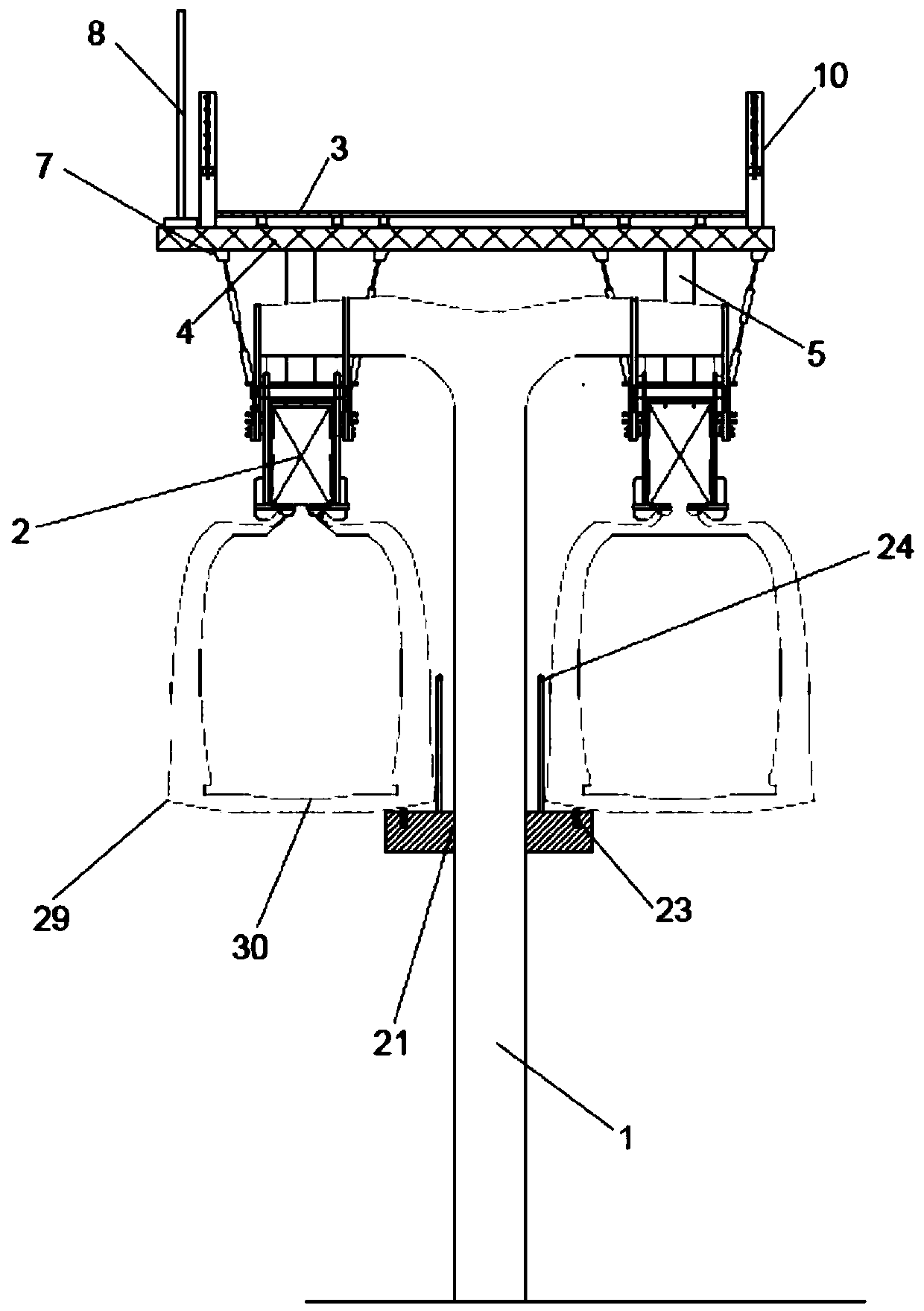 Landscape footpath suitable for hanging type monorail