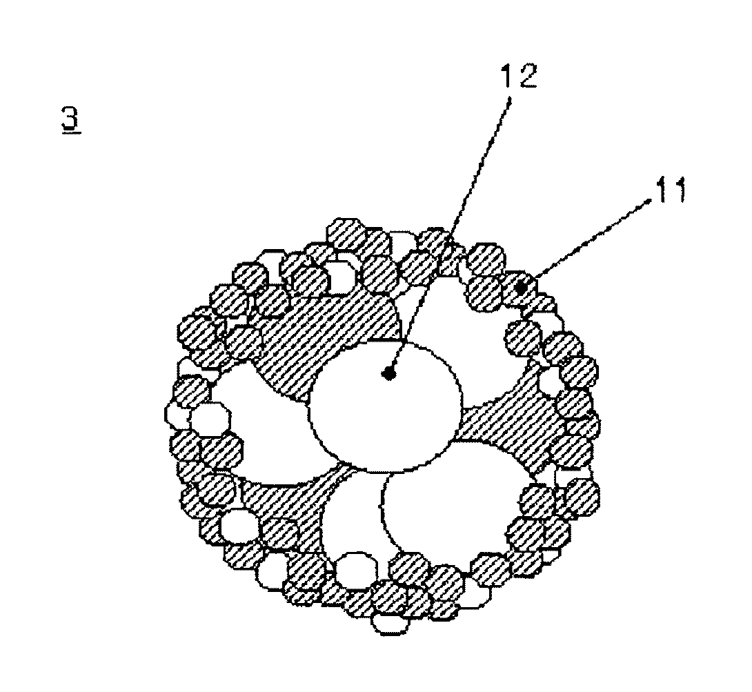 Composite particles for electrochemical element electrode