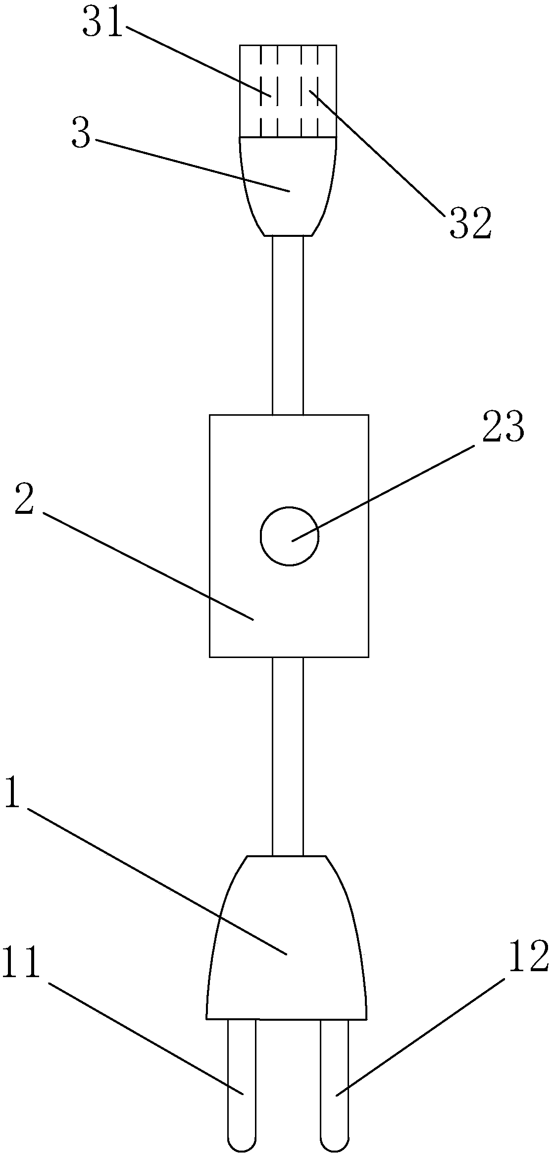 Connecting line capable of regulating output voltage