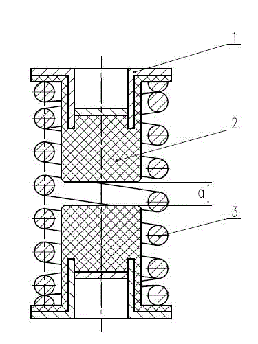 Helical spring device with functions of damping and silencing