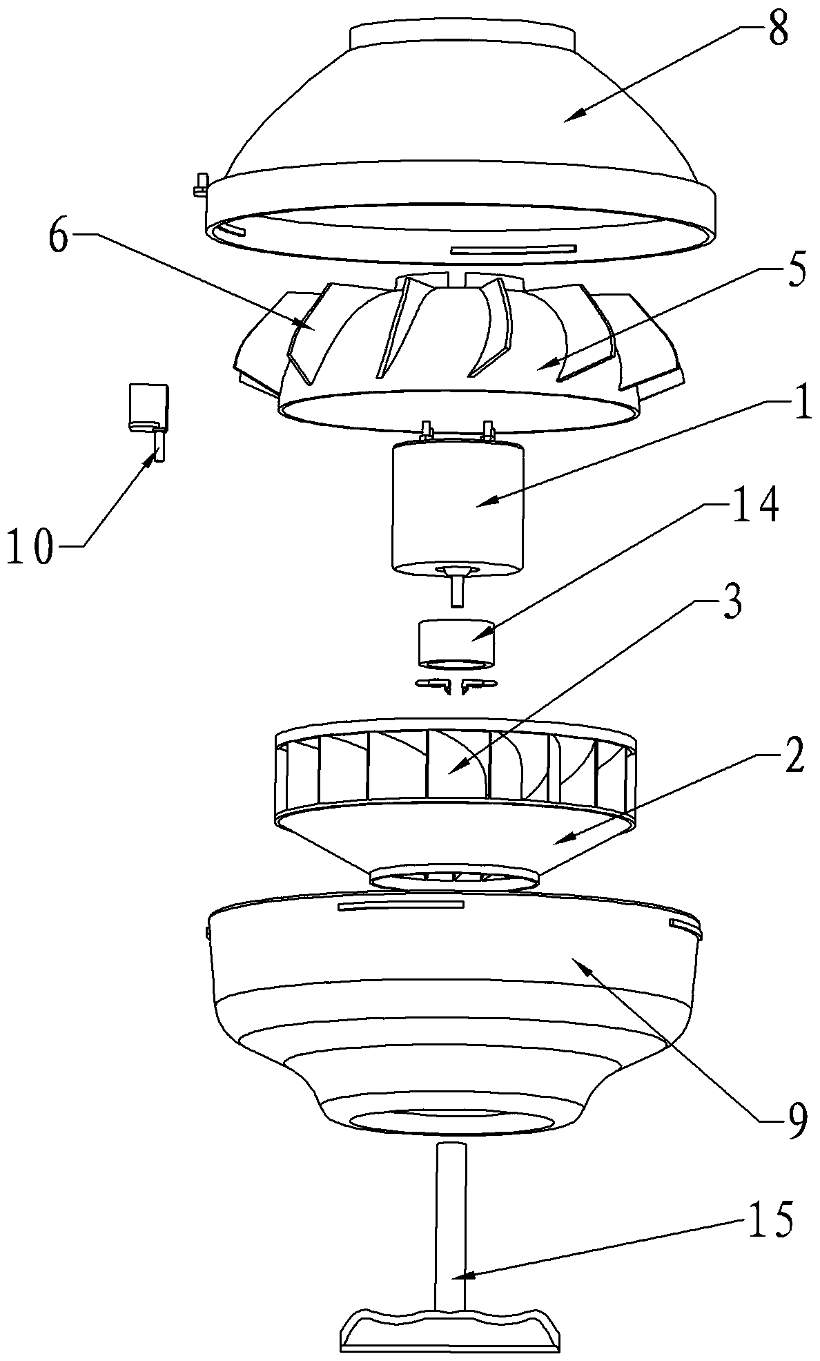 High-performance axial-flow fan for extractor hood