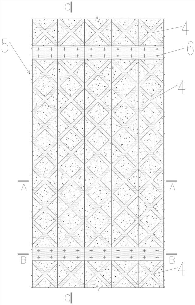 Construction method of fabricated slant steel plate mesh cast-in-place concrete shear wall