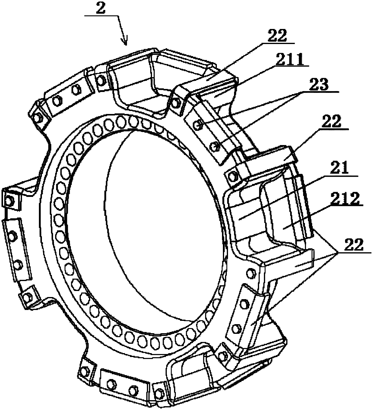 Driving wheel assembly, and crawler-type crane driving mechanism and matching adjusting method thereof