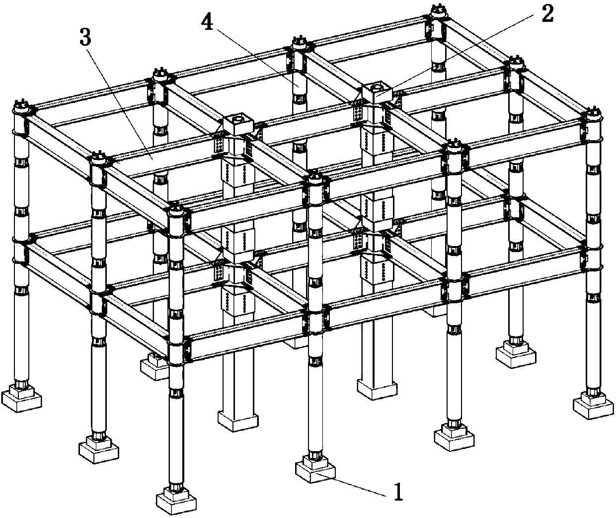 Total assembled steel framework structural system with restoration function