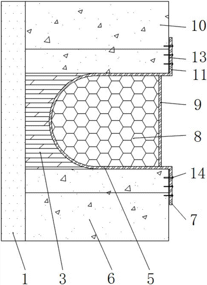 Waterproof well wall compressible device and construction process thereof