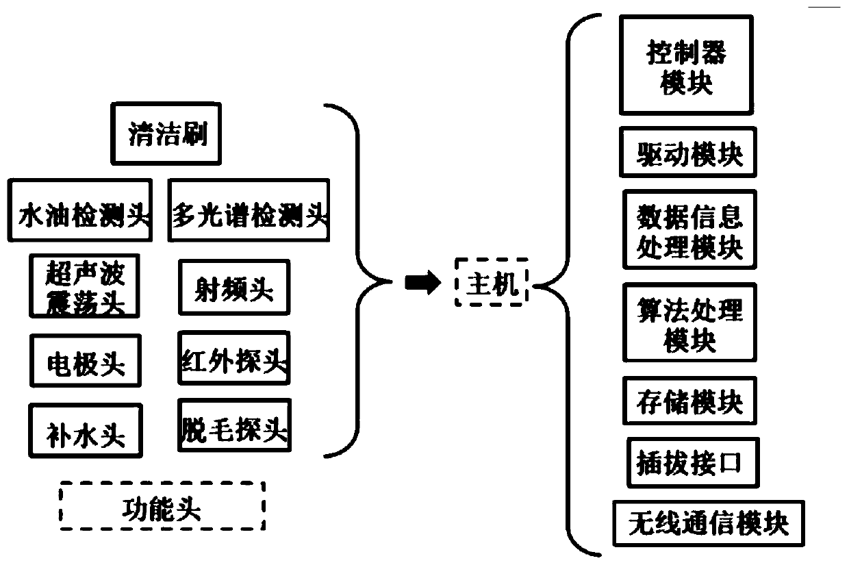 Pluggable multifunctional cosmetic device and working method