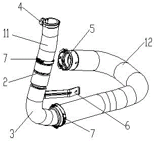 Turbocharger hot end tube assembly and production process thereof
