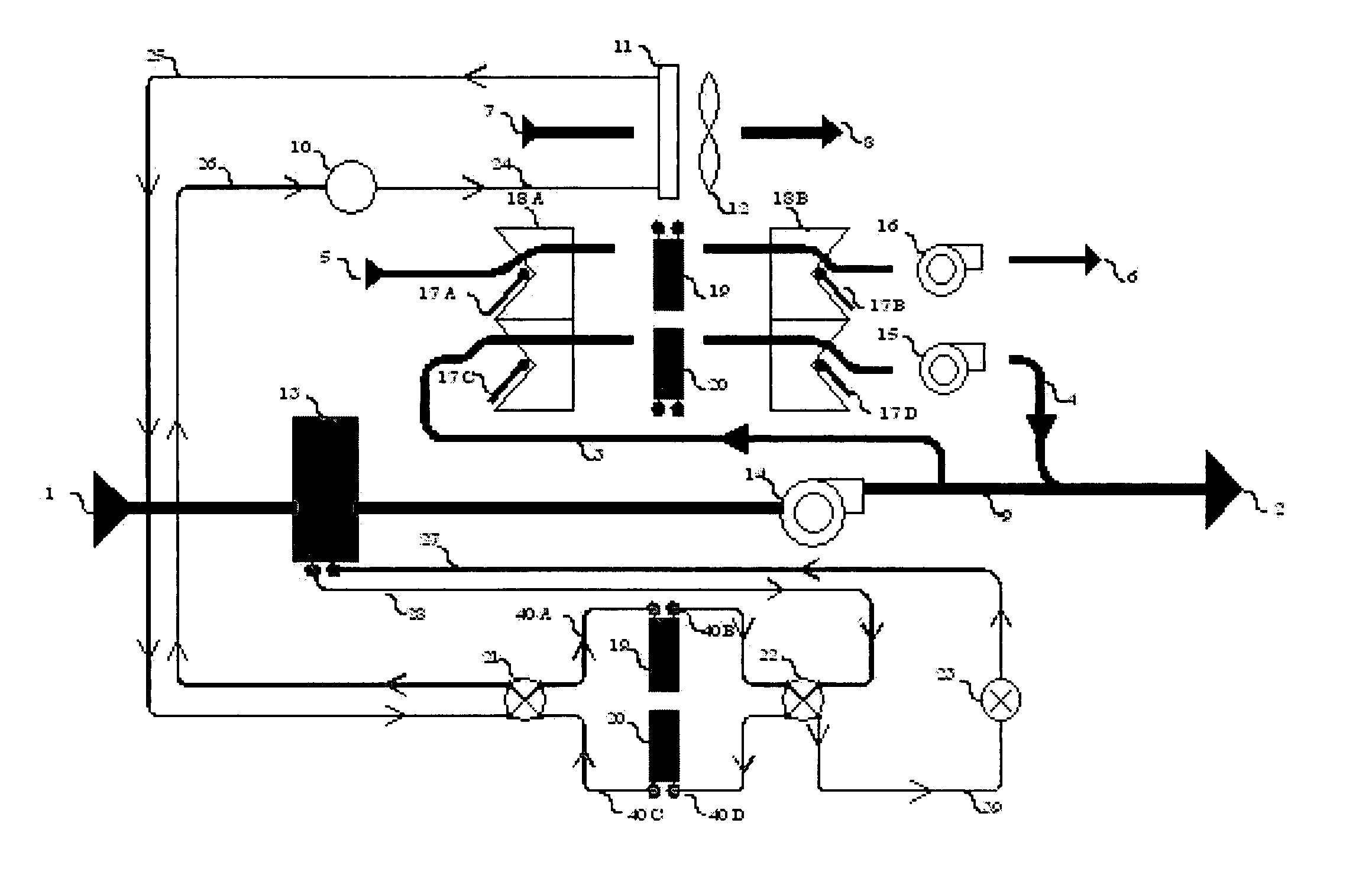 Desiccant-assisted air conditioning system and process