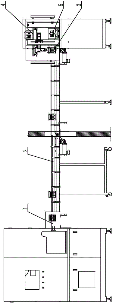 Line type conveying cutting machine for plastic bottles