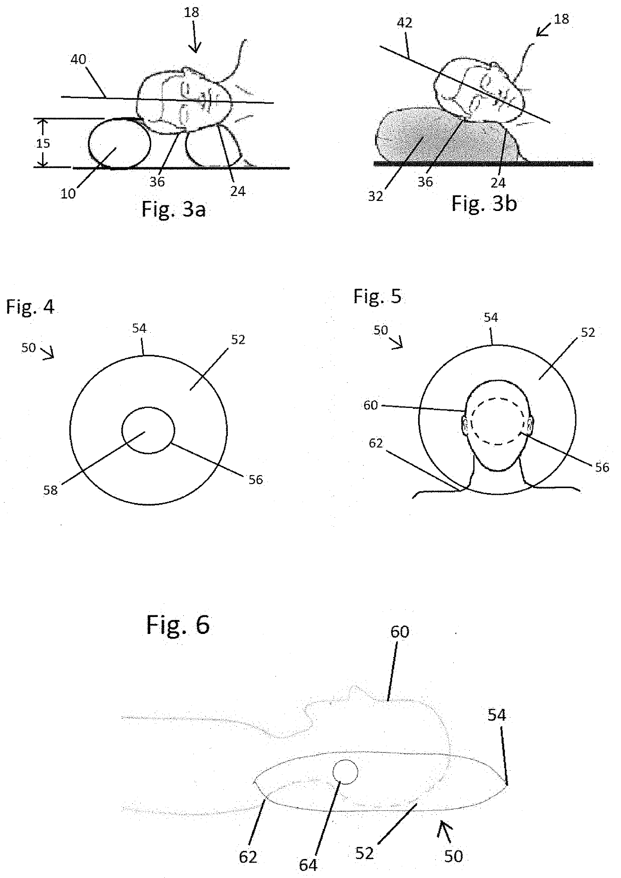 Pillow supporting alternate regions of a user's head in response to changes in the user's recumbent position