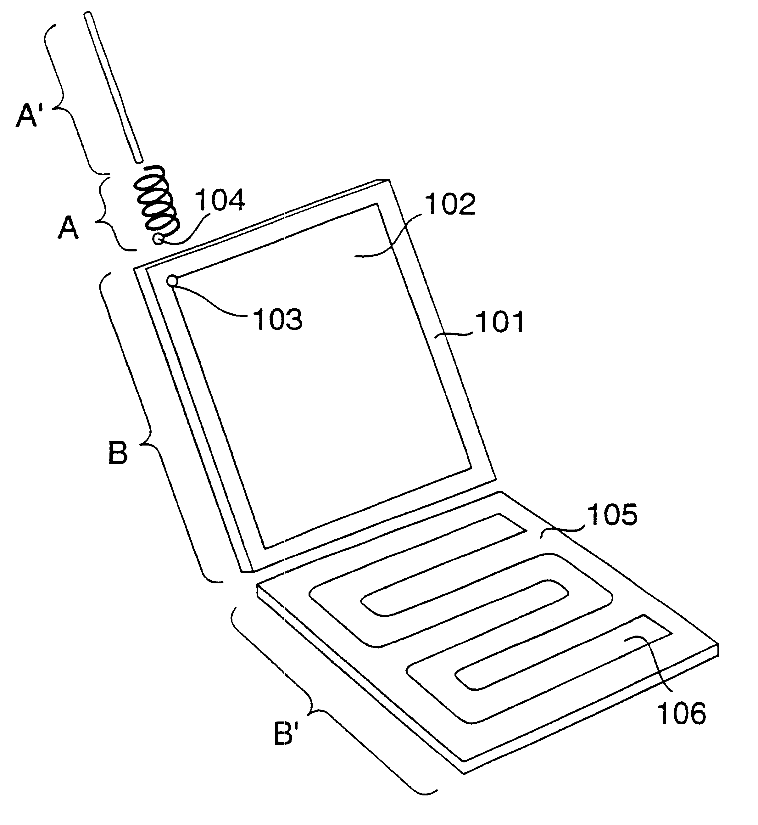 Ground extension arrangement for coupling to ground means in an antenna system, and an antenna system and a mobile radio device having such ground arrangement
