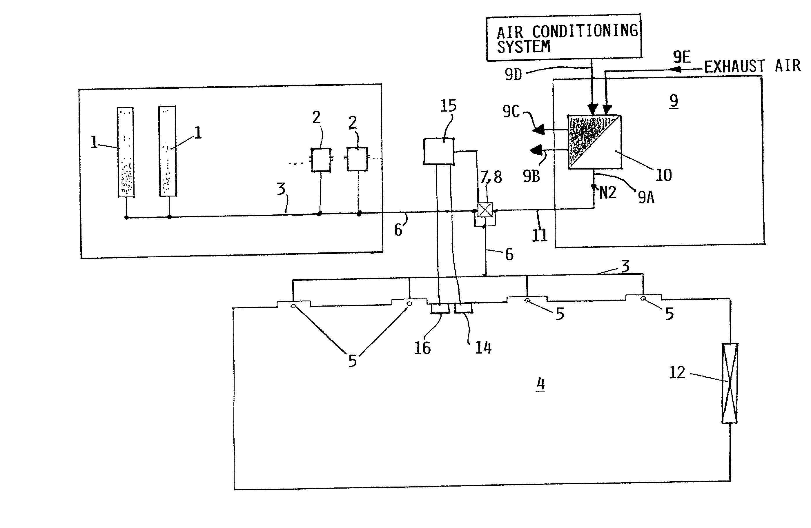 Method and system for extinguishing fire in an enclosed space