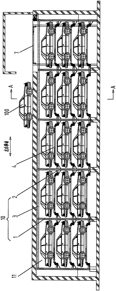 Multi-line comb tooth type mechanical parking equipment and parking method thereof
