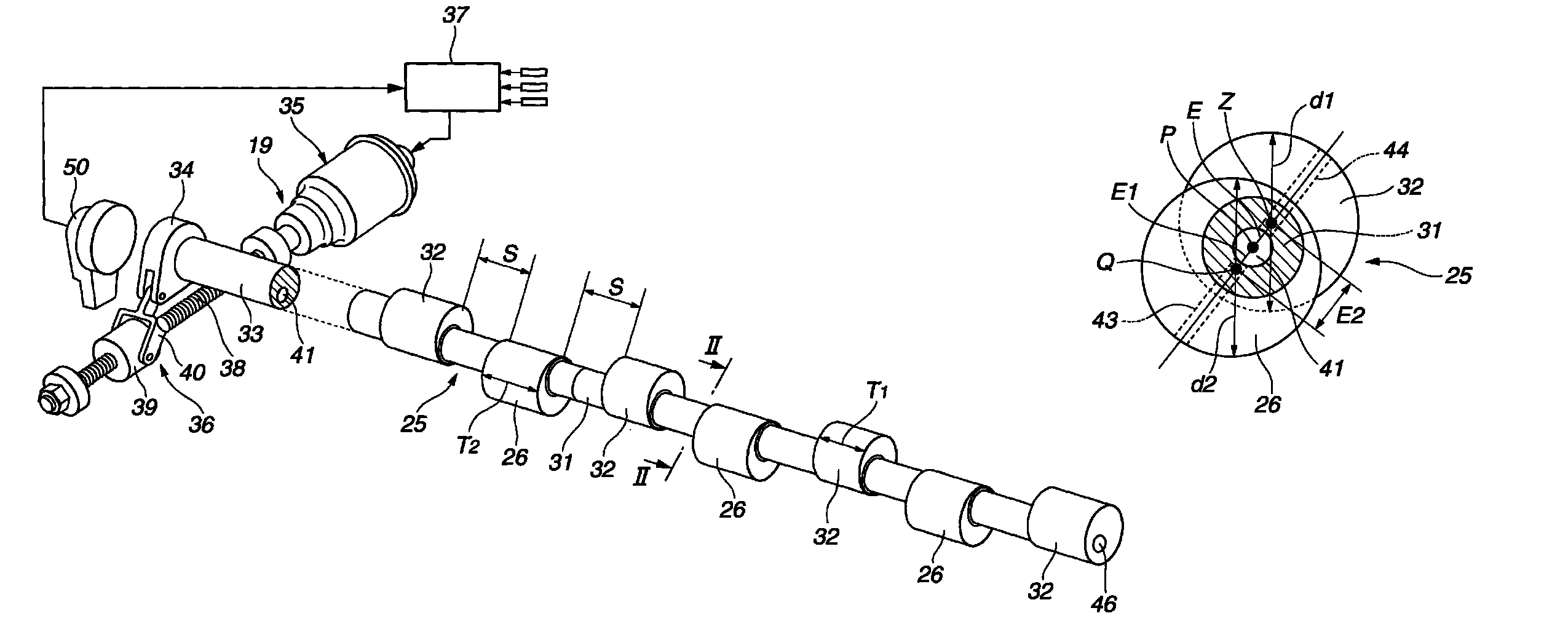 Variable valve actuating apparatus for internal combustion engine and control shaft for variable valve actuating apparatus