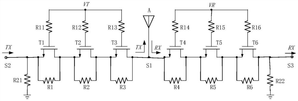 SOI CMOS radio frequency switch with high voltage resistance