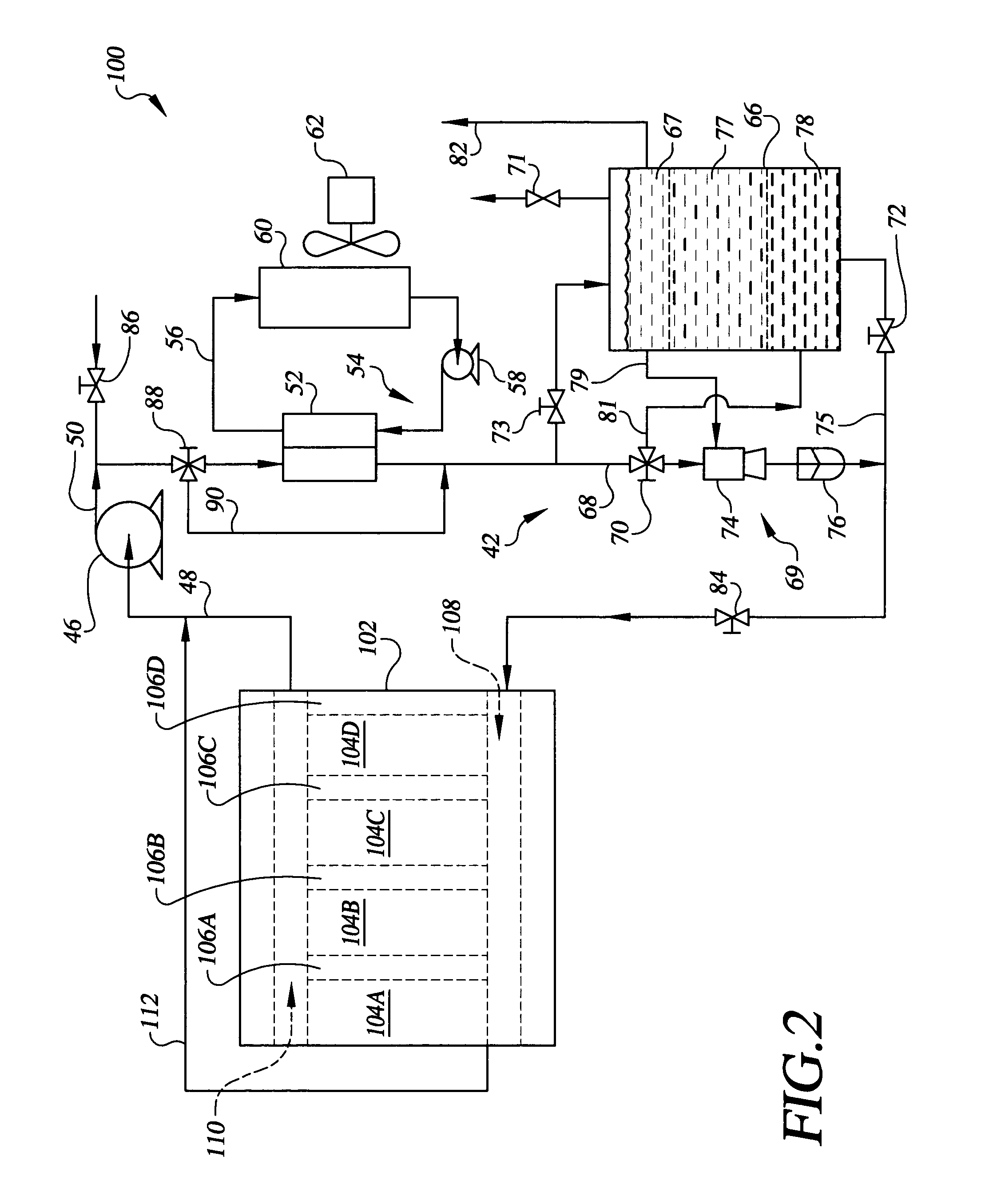 Freeze tolerant fuel cell power plant with a two-component mixed coolant