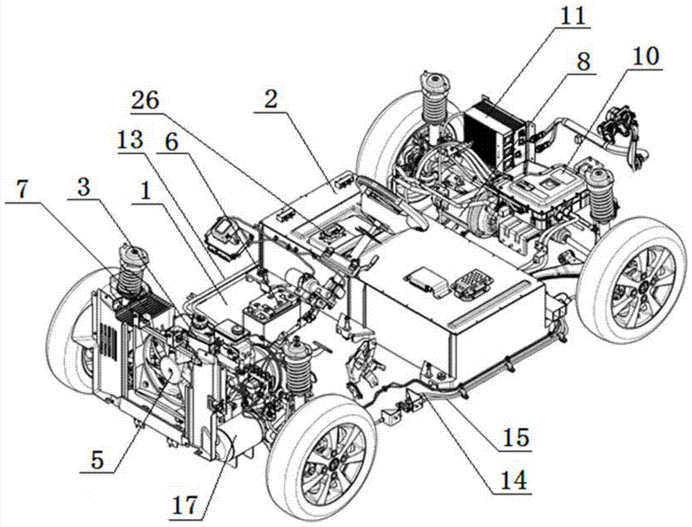 Chassis layout structure of a pure electric miniature car
