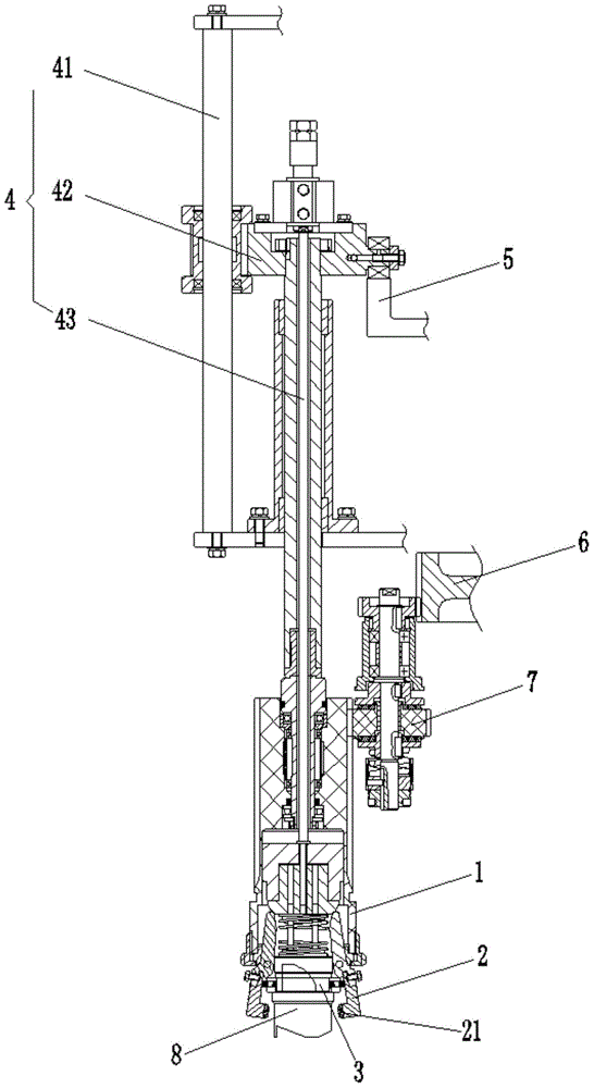 Directional cover pressing device for flow guide groove cover