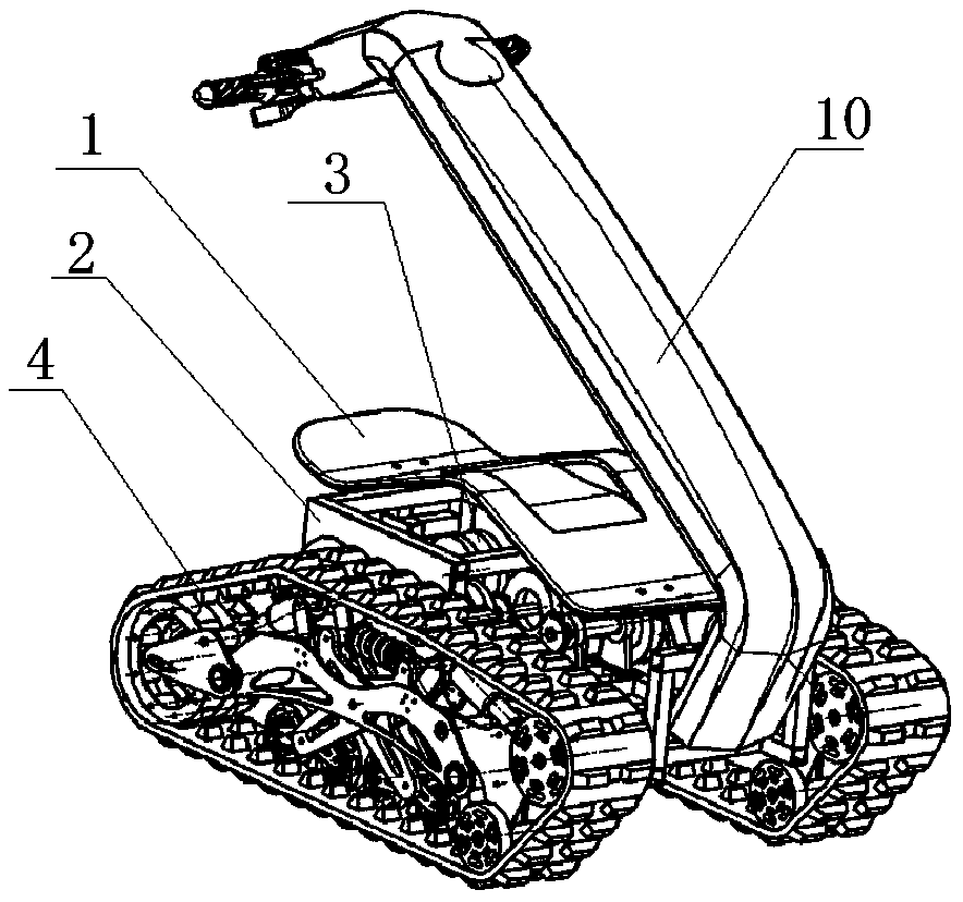 Detachable tracked vehicle with CVT and reverse